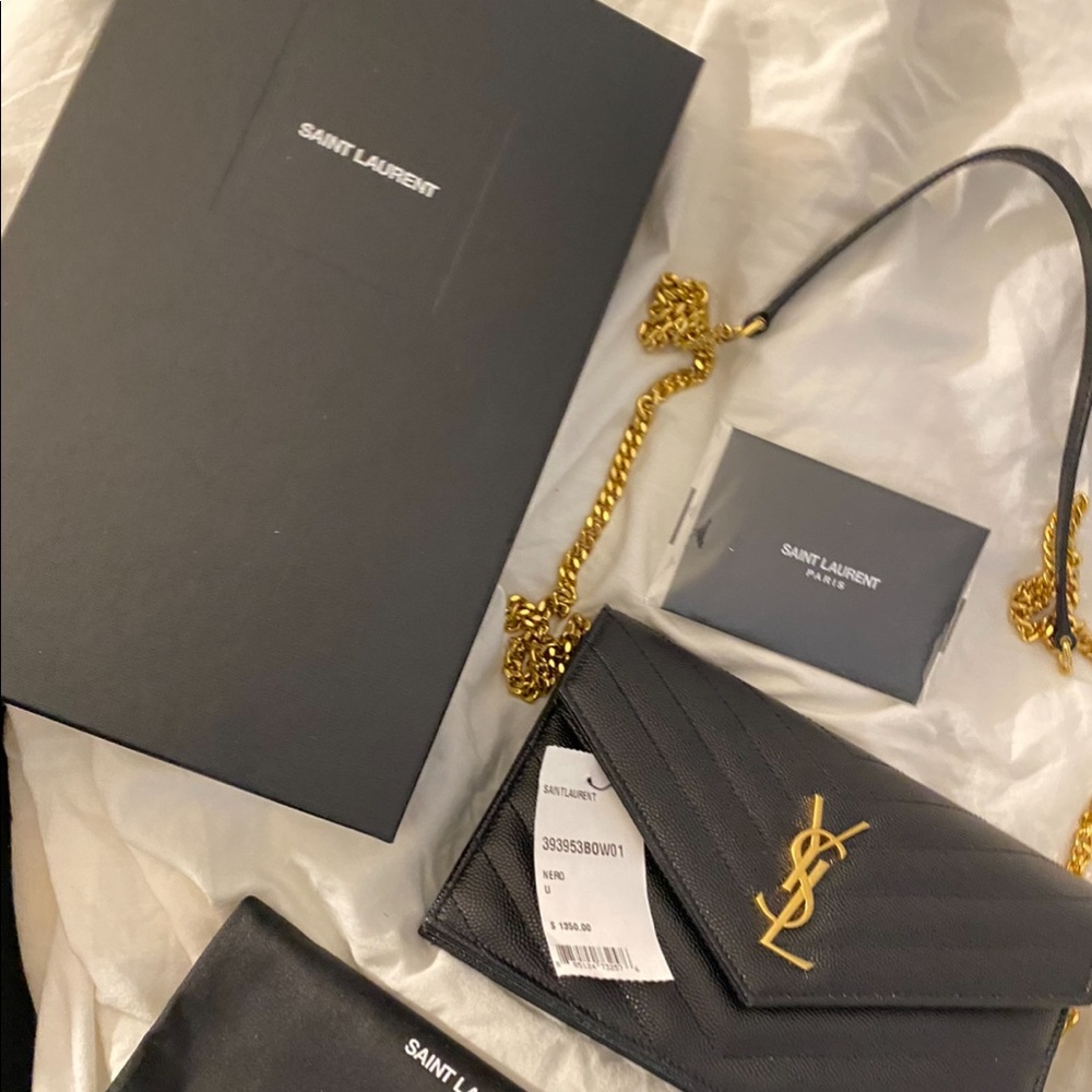 YSL envelope wallet chain bag